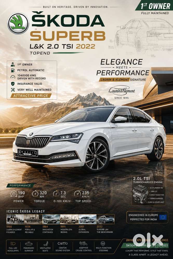 Skoda Superb 2.0 L&k Tsi At, 2022, Petrol