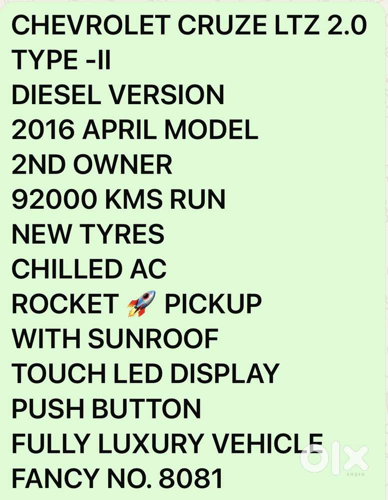Chevrolet Cruze Ltz, 2016, Diesel