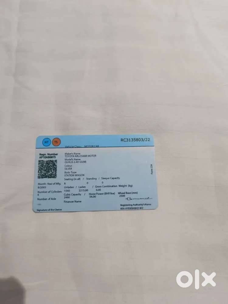 Toyota Qualis Diesel Manual 2003