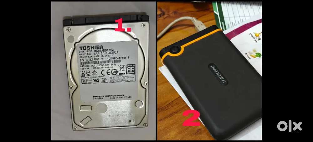 Toshiba 1TB 2.5 SATA 5400RPM Internal HDD & Transcend StoreJet 500GB