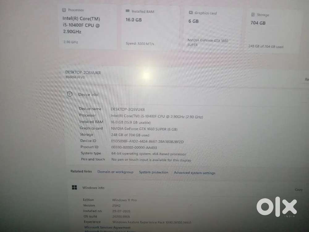Gaming PC; i5-10400F | GTX 1660 Super | 16GB DDR4 | B560M | 256GB SSD