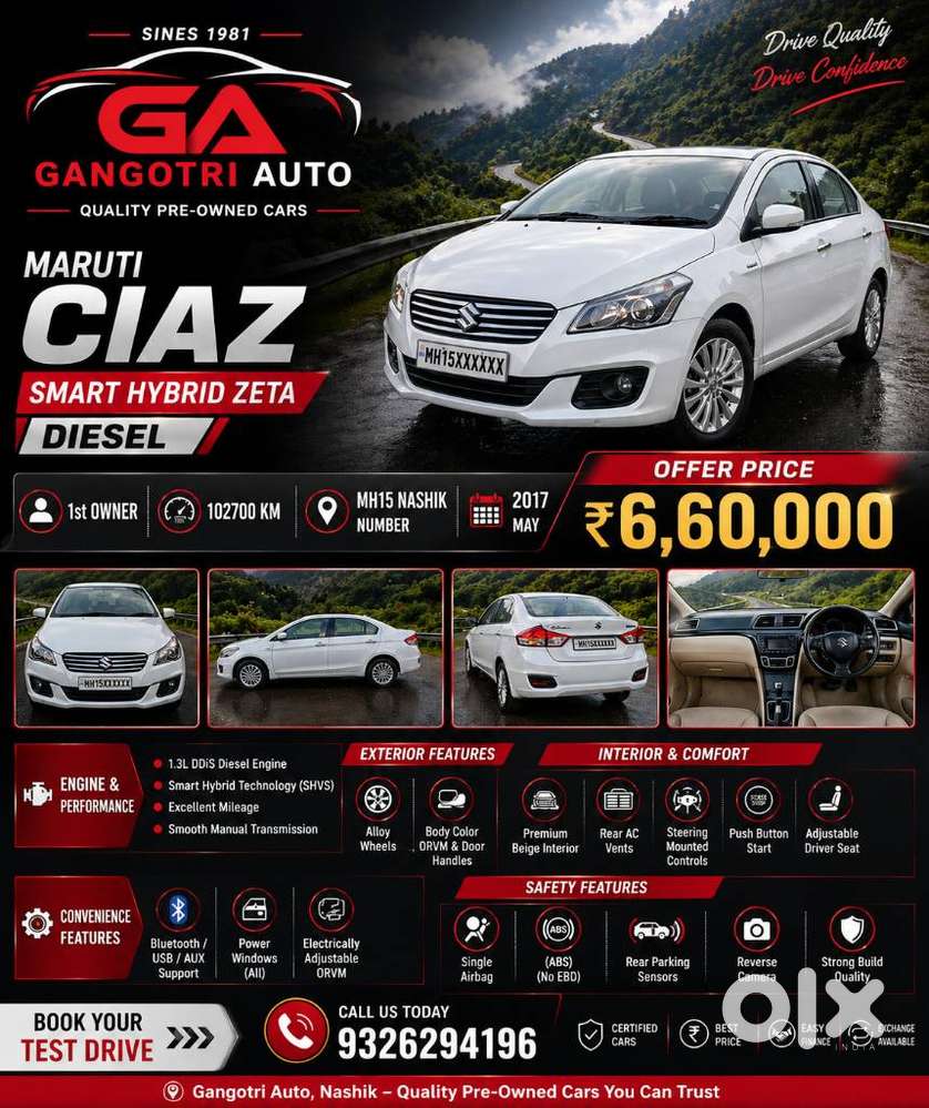 Maruti Suzuki Ciaz 1.3 Zeta, 2017, Diesel