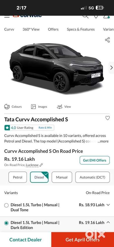 Tata Curvv 2025 Diesel Brand New Condition