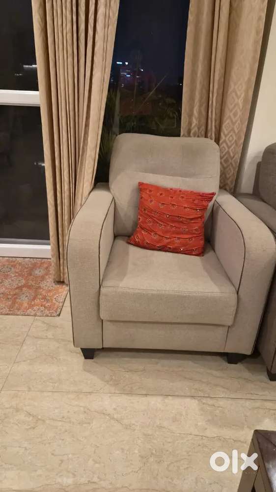 Elegant Beige Single-Seater Sofa Chair | Excellent Condition