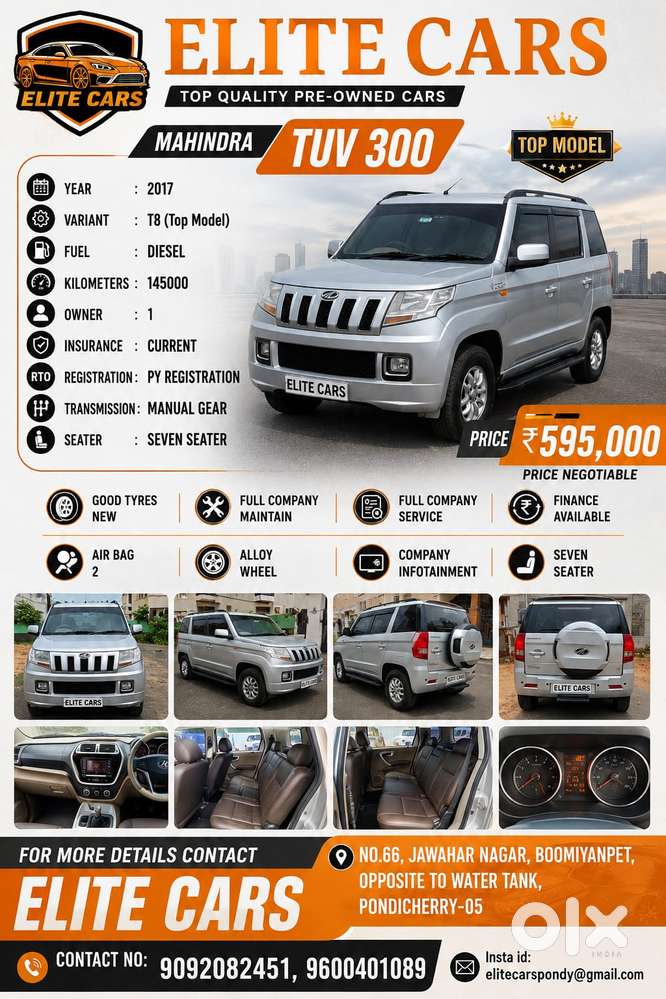 Mahindra Tuv 300 Mhawk100 T8, 2017, Diesel