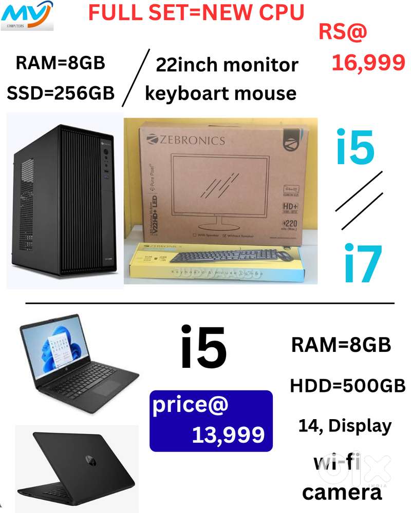 Dell CPU Computer 8GB RAM 500GB HDD 22 MonitorInstalled & Ready