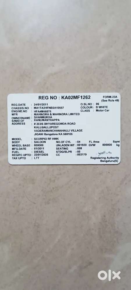 Mahindra Scorpio Classic 2011 With Diesel Engine