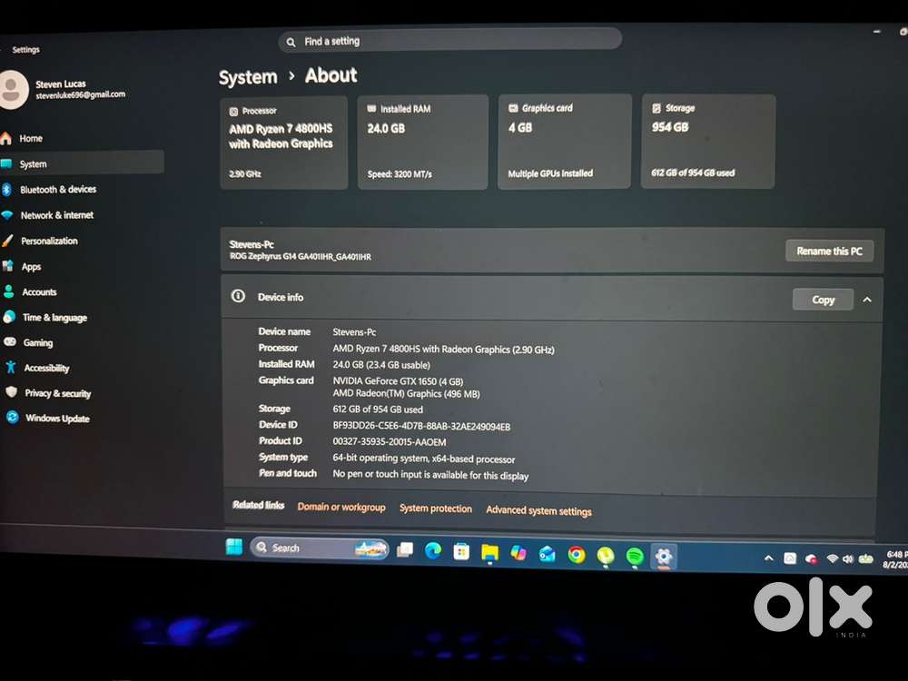 ASUS ROG Zephyrus G14 Gaming Laptop – 24GB RAM / 1TB SSD / GTX 1650