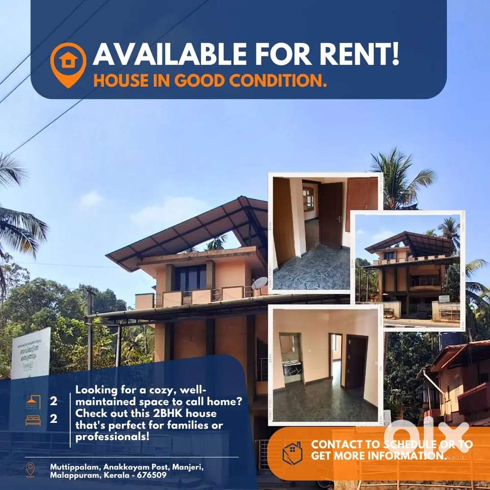 2BHK House for rent, Muttippalam, Manjeri