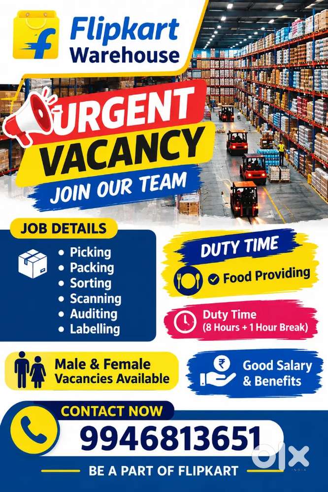 Kalamassery aluva immediately hiring urgent vecency