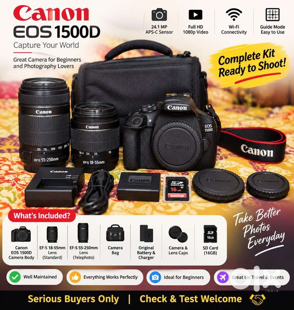  Canon EOS 1500D &mdash; Complete Photography Kit for Sale