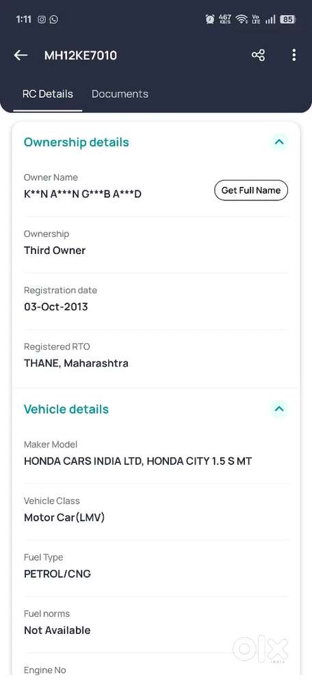 Honda City 2013 Cng & Hybrids 92000 Km Driven