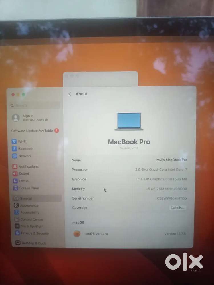 Macbook pro A1707