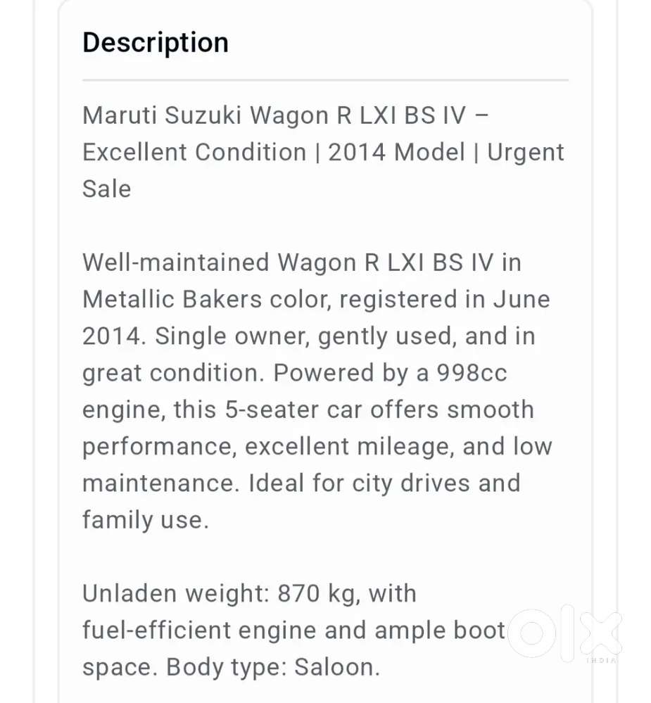 Maruti Suzuki Wagonr Lxi 2014  Well Maintained  Good Condition