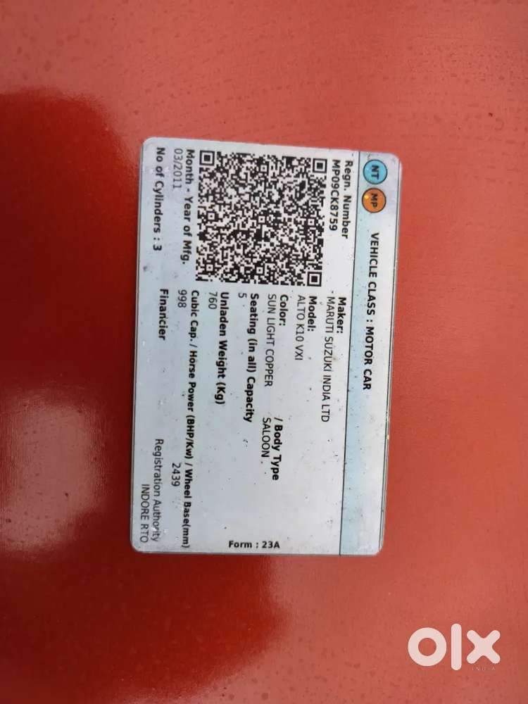 Maruti Suzuki Alto K10 1.0 Vxi 2012