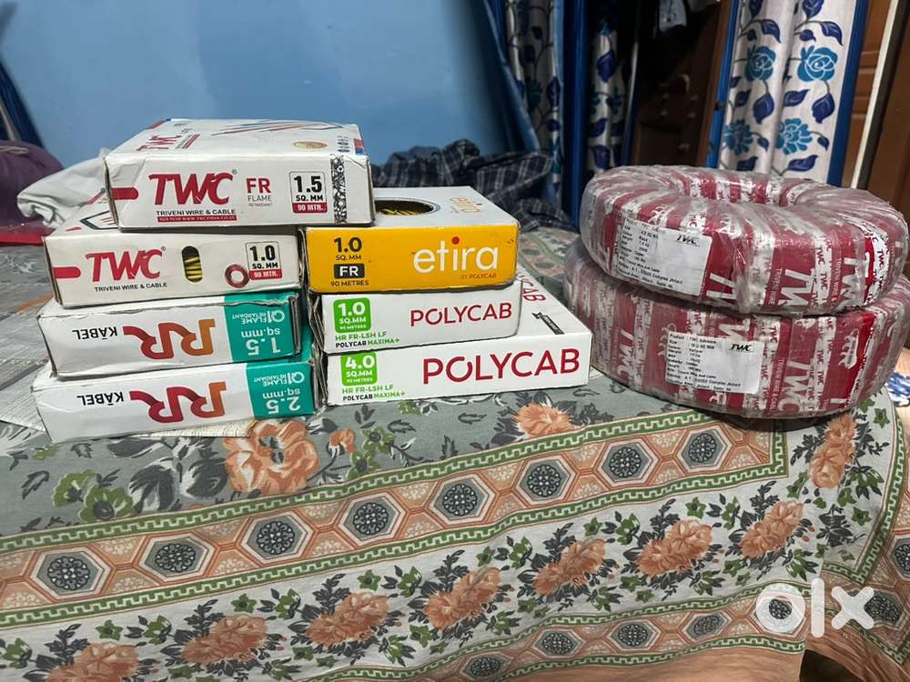 Copper wire : polycab RR and TWC ( 10, 4, 2.5 , 1.5 n 1 mm )