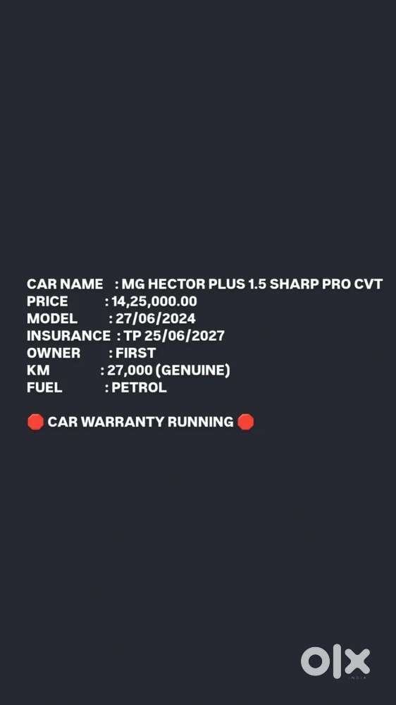 Mg Hector Plus Sharp Pro 1.5 Turbo Petrol Cvt 7 Str, 2024, Petrol