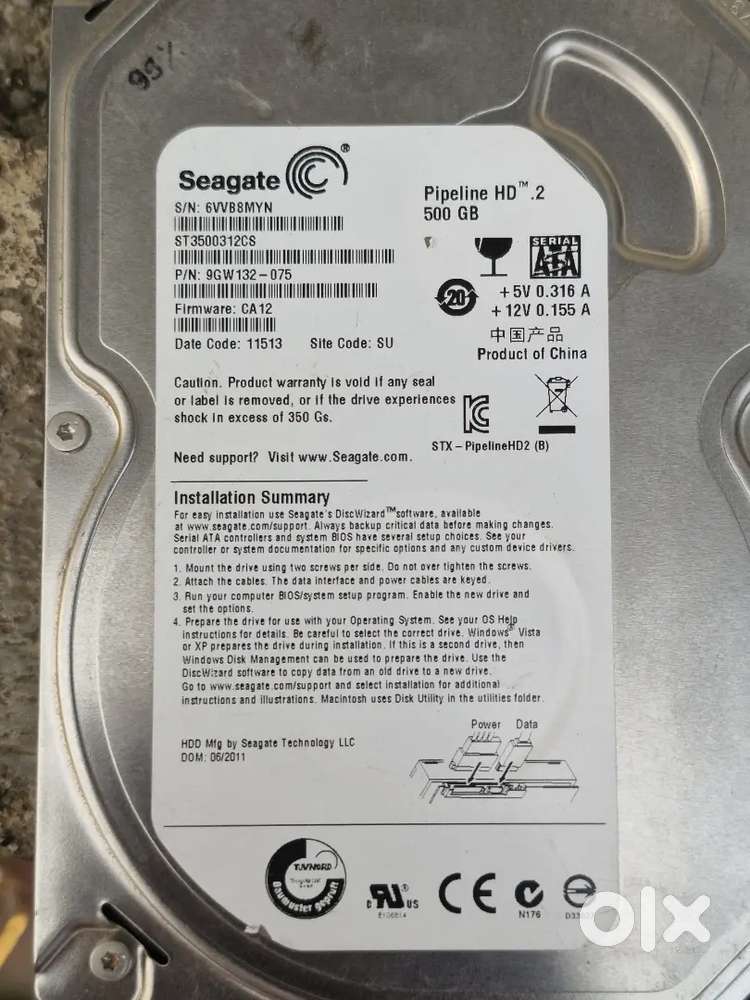 Seagate hardisk 500gb