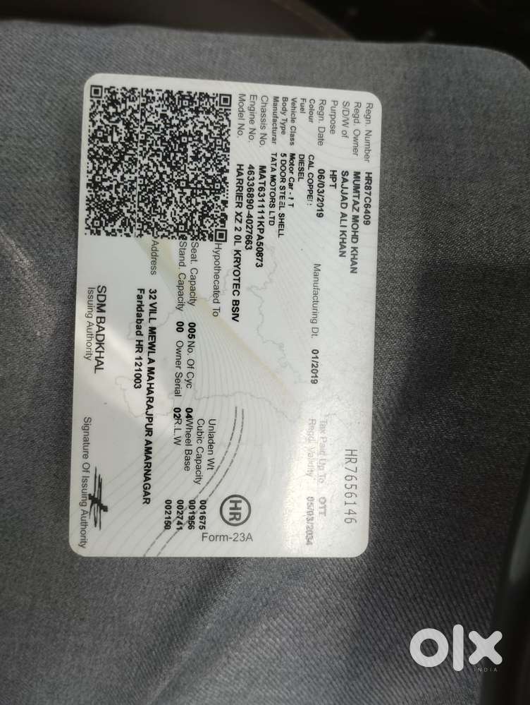 Tata Harrier Xz, 2019, Diesel