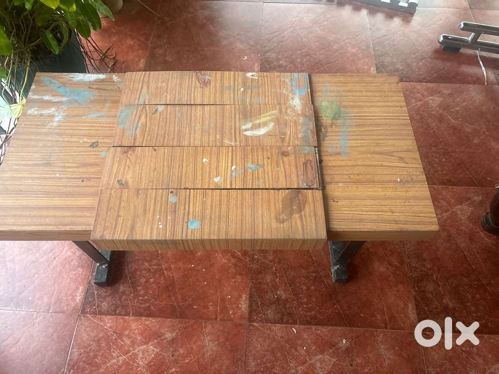 Wooden Table with Strong Metal Frame
