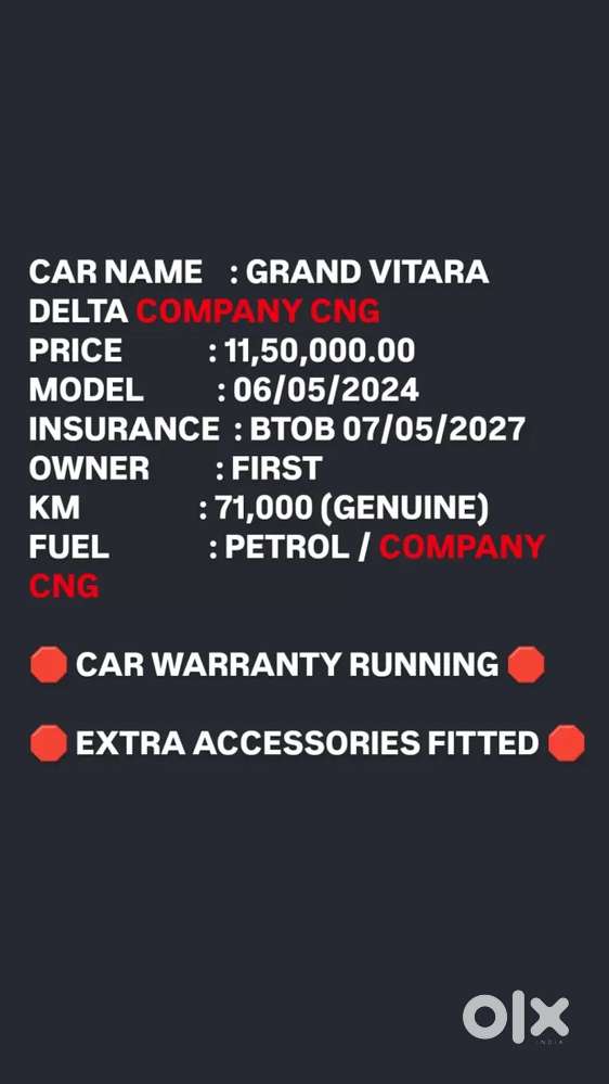 Maruti Suzuki Grand Vitara 1.5 Delta Cng, 2024, Cng & Hybrids