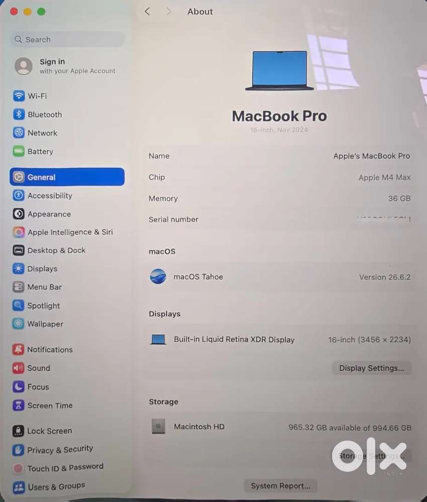 MacBook Pro M4 Max 16 Inch 36GB/1TB brand new condition AC+ warranty