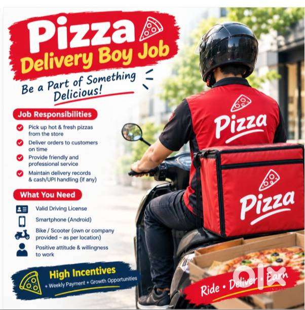 Pizza Delivery Boy Job | High Incentives | Weekly Payment