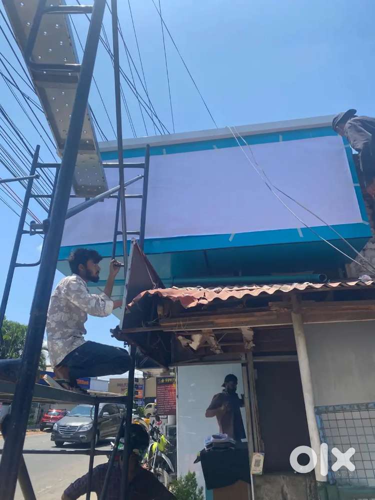 Experienced sign board workers