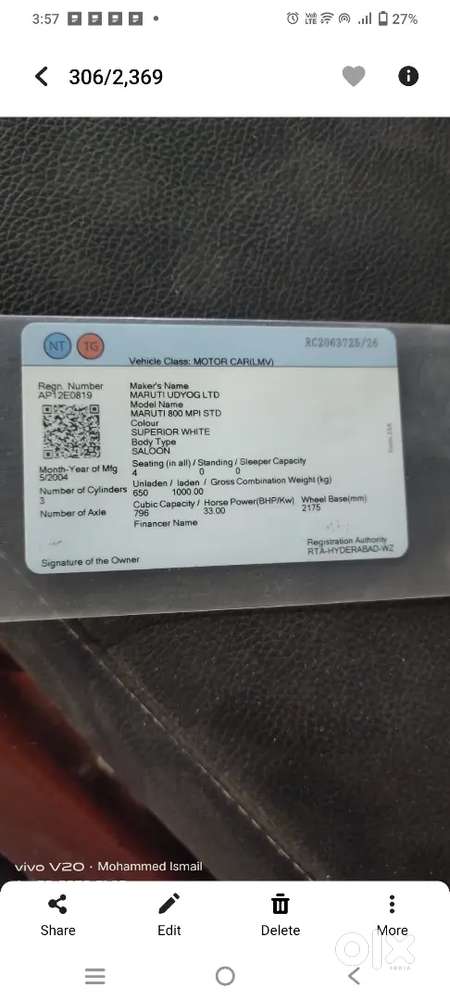 Maruti Suzuki 800 2004 Petrol 31000 Km Driven Drs Car