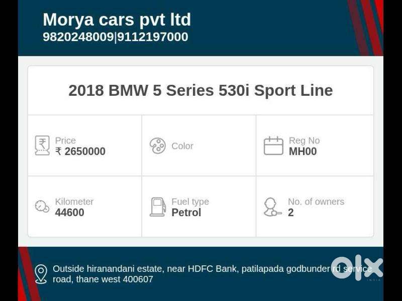 Bmw 5 Series 530 I Sport Line, 2018, Petrol
