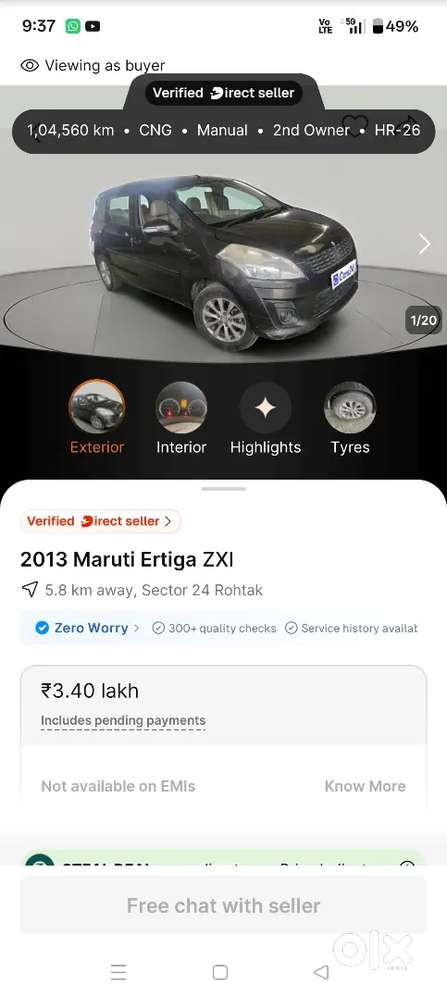 Maruti Suzuki Ertiga 2013 Petrol 106000 Km Driven