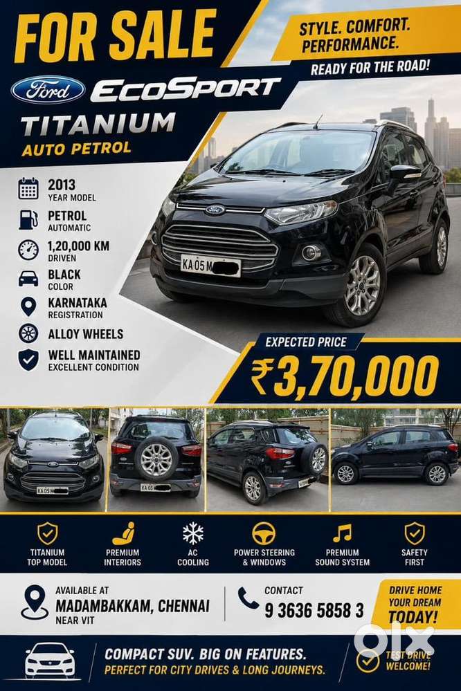 Ford Ecosport Titanium Petrol Automatic Ka Registration