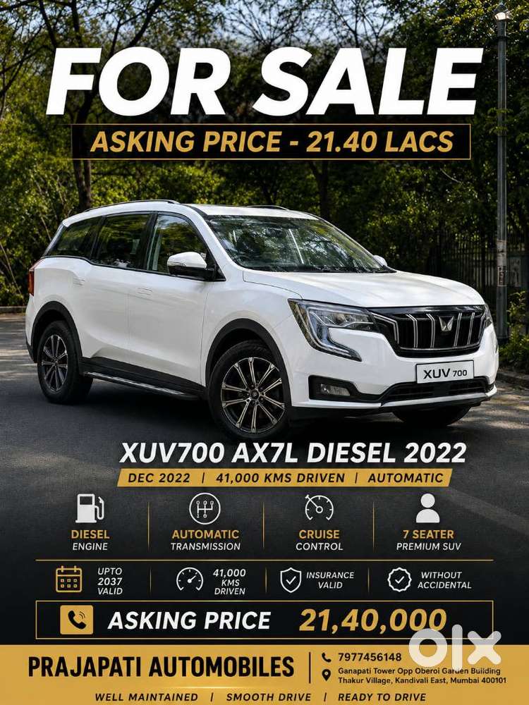 Mahindra Xuv700 2.2 Ax 7 Diesel At Luxury Pack Str, 2022, Diesel