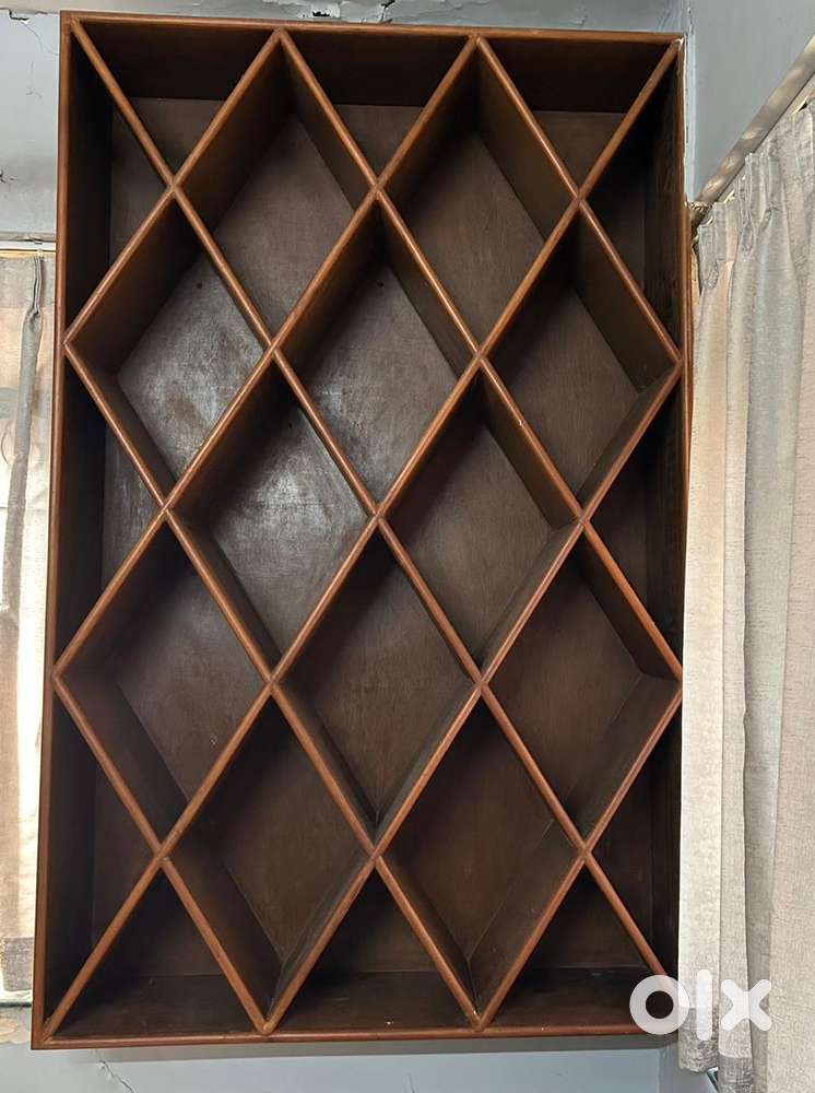 Premium Wooden Diamond Design Bookshelf