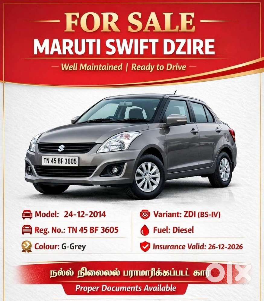 Maruti Suzuki Swift Dzire 2014 Diesel Well Maintained