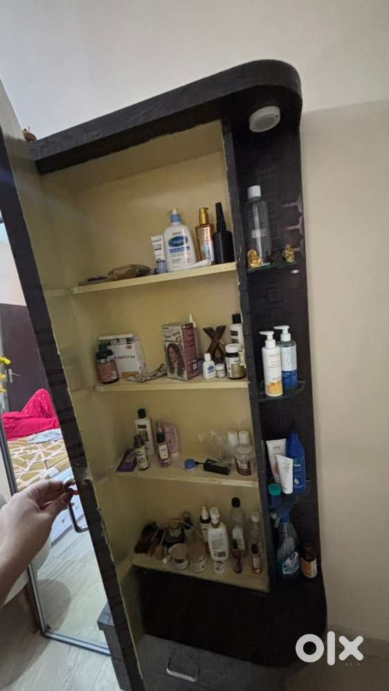 Wooden Dressing Table with Full length mirror, light & storage shelves