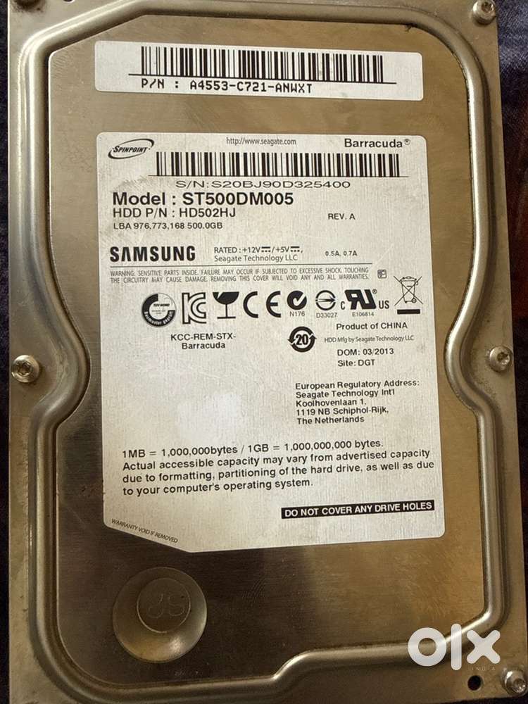 Samsung  barracuda 500 gb hard disk drive