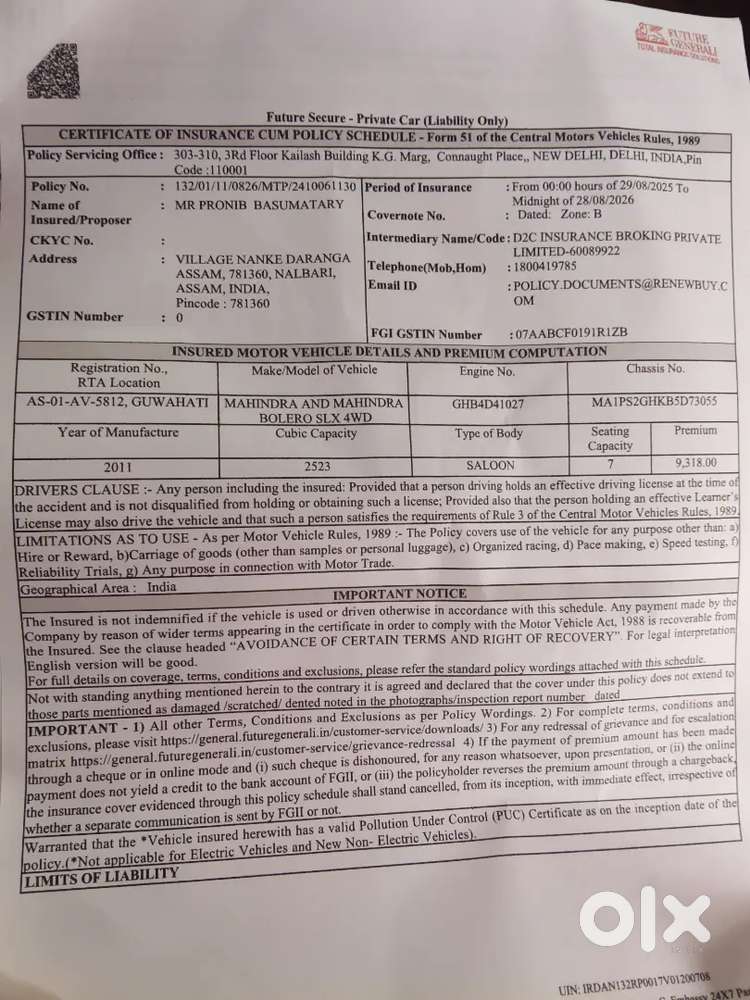 Mahindra Bolero 2011 Diesel 32422 Km Driven 2300cc