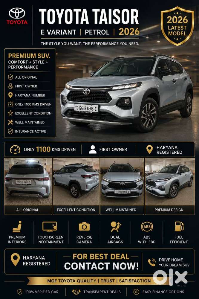 Toyota Urban Cruiser Taisor E 1.2 Petrol Mt, 2026, Petrol