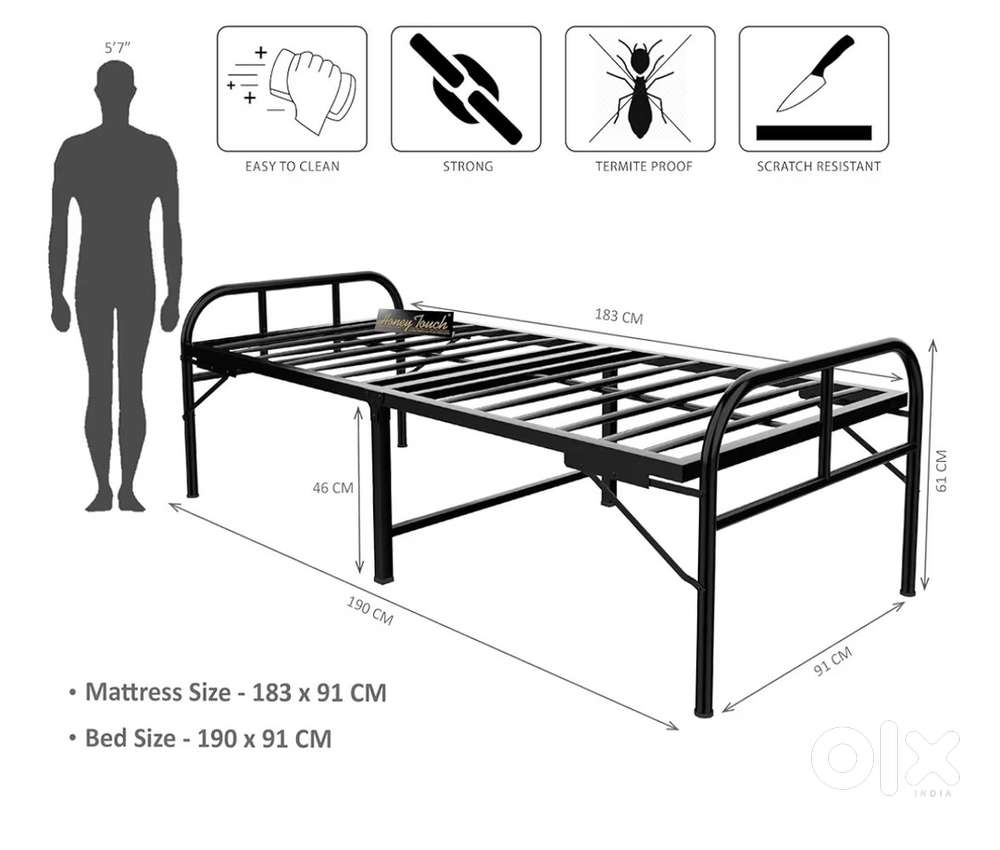 Metal cot and mattress available