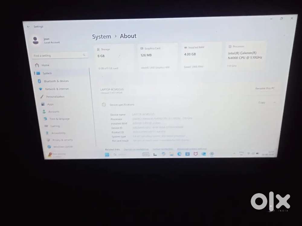 Lenovo IdeaPad  Celeron N4000  4GB RAM  Windows 11