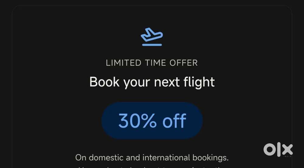 Air Indian flight booking 30% off