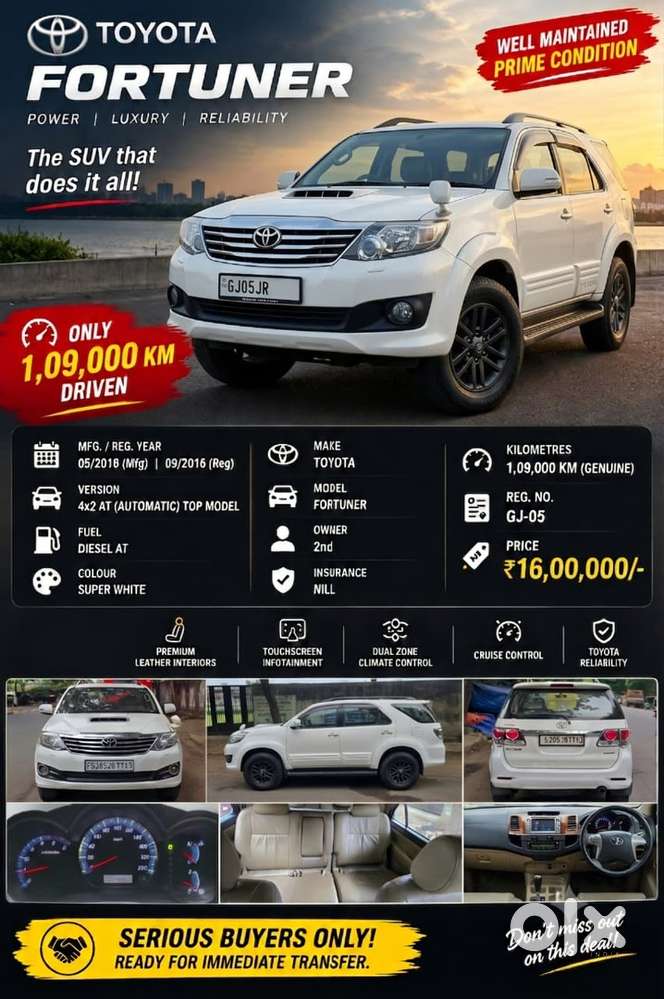 Toyota Fortuner Diesel 2016