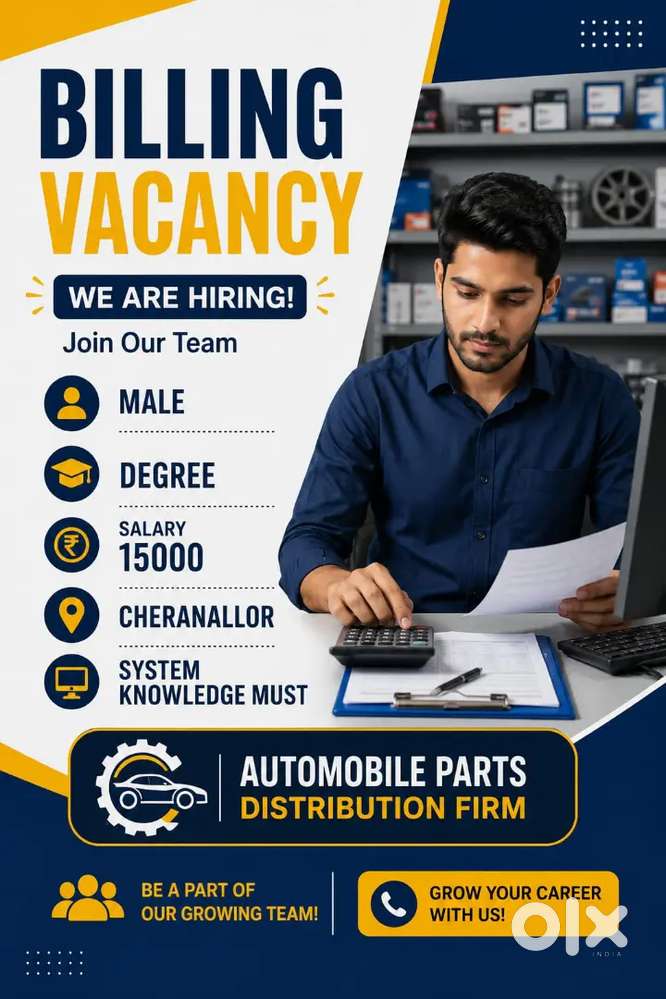 BILLING MALE STAFF JOB VACANCY