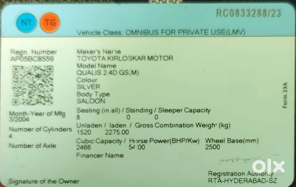 Toyota Qualis Gs G1, 2004, Diesel
