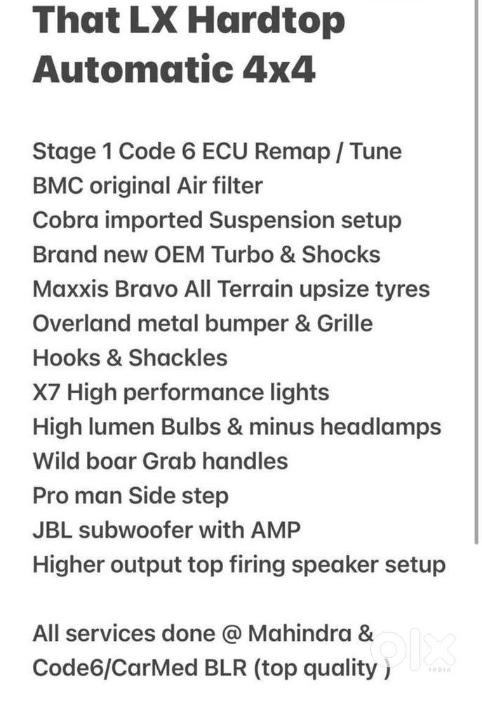 Tastefully Modified, Immaculate Condition Mahindra Thar 4x4 M-hawk A/t