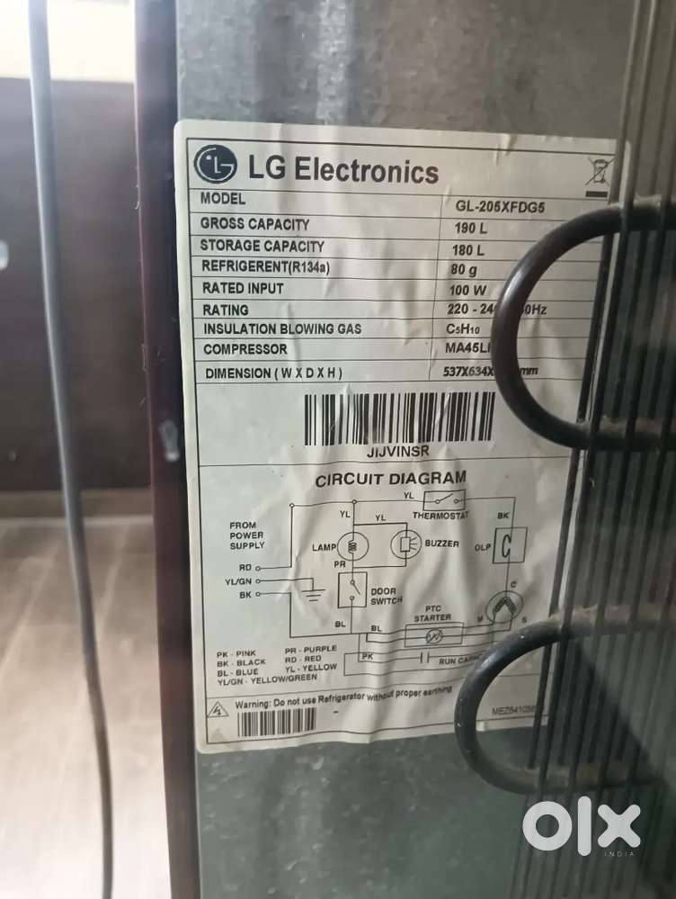 Frige LG 5 years old