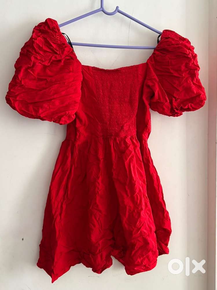 h&m red puff sleeve dress Baby - Red Cotton Corduroy Dress - Size: 2T (1 -2Y)