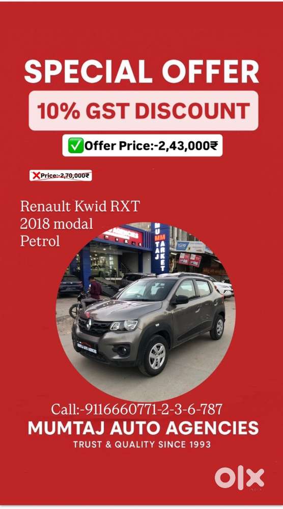 Renault Kwid Rxt 1.0, 2018, Petrol