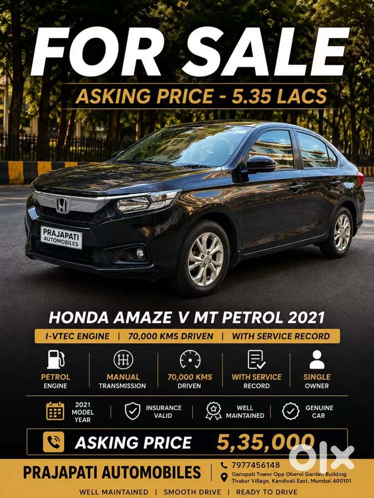 Honda Amaze 1.2 V I-vtec Mt, 2021, Petrol
